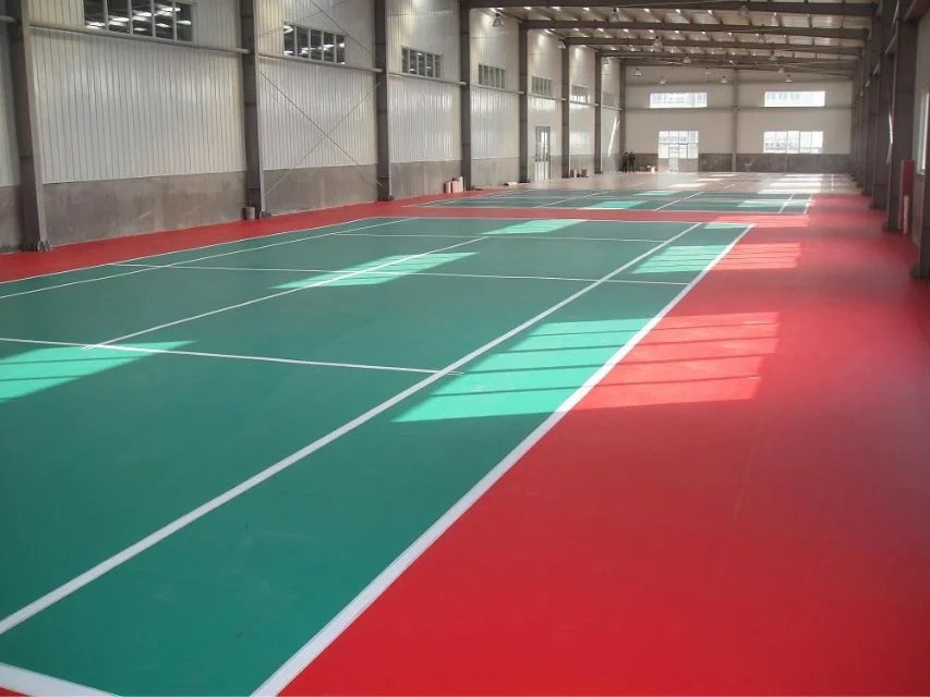 苏州健身房运动地板篮球馆PVC地胶铺设安装
